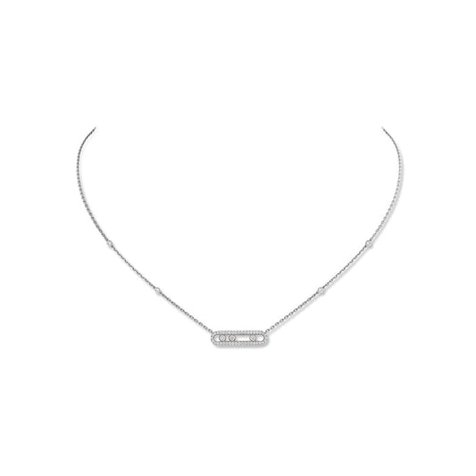 Messika 18K White Gold Diamond Necklace Diamonds =.32cts