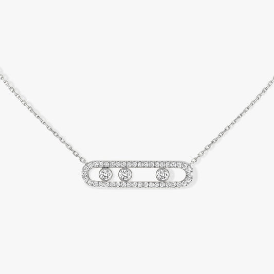 Messika - 18K White Gold Diamond Necklace MOVE PAVÉ |
