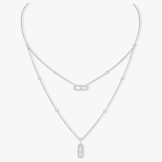 Messika Necklaces - White Gold Diamond Necklace - MOVE UNO 2