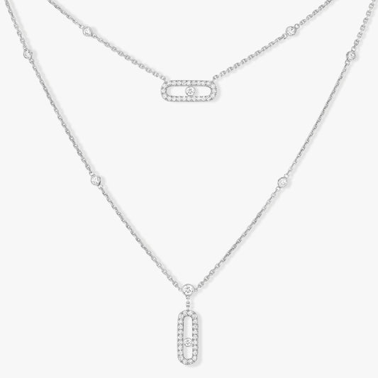 Messika Necklaces - White Gold Diamond Necklace - MOVE UNO 2