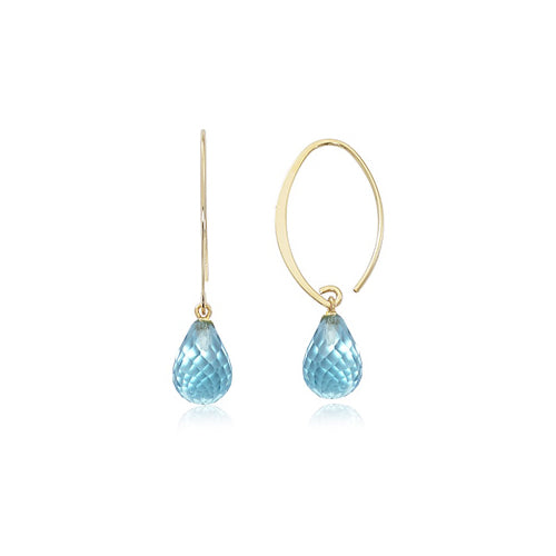 LaViano Fashion 14K White Gold Blue Topaz Earrings