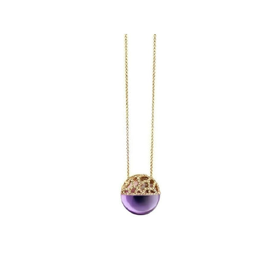 NANIS - 18K Yellow Gold Amethyst & Diamond Pendant Necklace