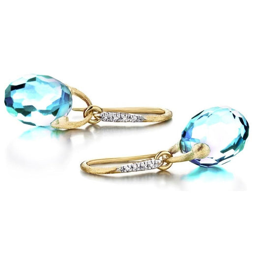 NANIS - 18K Yellow Gold and Blue Topaz Drop Earrings |