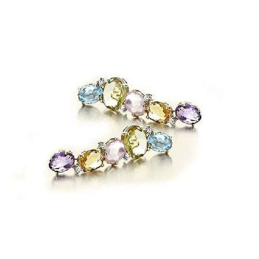 NANIS - 18K Yellow Gold and Multi-Colored Quartz Earrings |