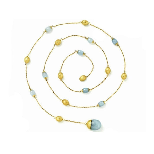NANIS - 18K Yellow Gold Aquamarine Necklace | LaViano