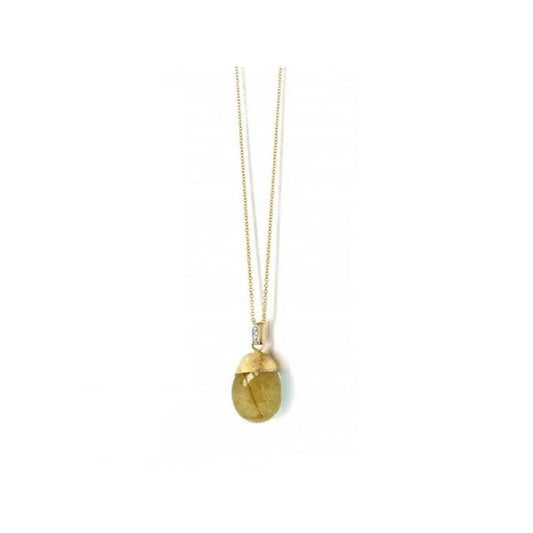 NANIS - 18K Yellow Gold Quartz & Diamond Pendant Necklace |
