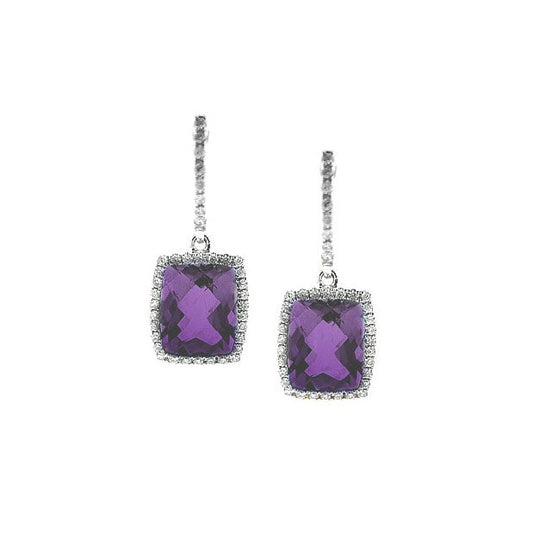 Pe Jay Creations - 14K White Gold Amethyst and Diamond