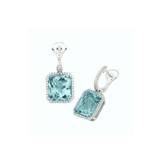 Pe Jay Creations - 14K White Gold Aquamarine and Diamond