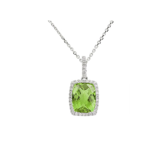 Pe Jay Creations - 14K White Gold Peridot and Diamond