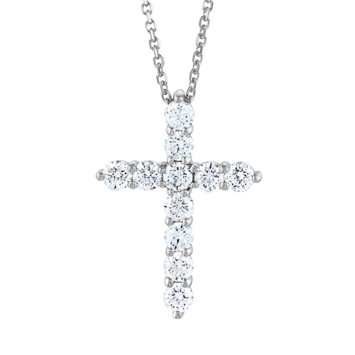 LaViano Jewelers Necklaces - 14K White Gold Diamond Cross |