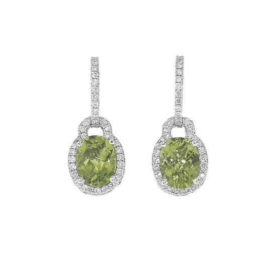 Pe Jay Creations - 14K White Gold Peridot and Diamond
