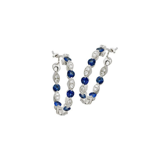 Pe Jay Creations - 14K White Gold Sapphire and Diamond