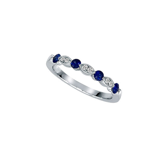 Pe Jay Creations - 14K White Gold Sapphire and Diamond Ring