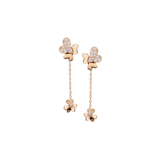 Pe Jay Creations - 14K Yellow Gold Flower Drop Earrings |