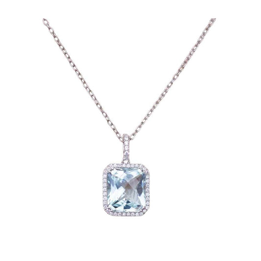 Pe Jay Creations - 18K White Gold Aquamarine and Diamond
