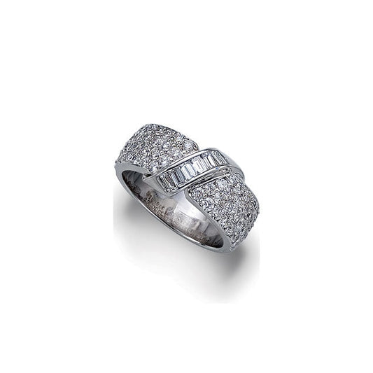 Pe Jay Creations - Platinum 4 Row Diamond Band | LaViano