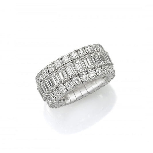 18K White Gold Diamond Expandable Wedding Band