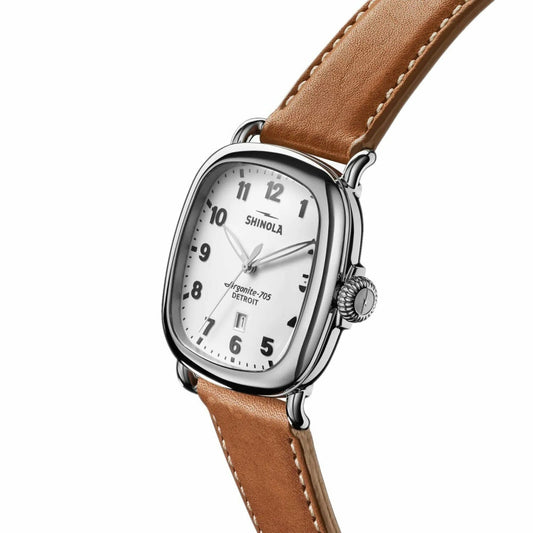 Shinola Watches - The Guardian White Dial Leather Strap