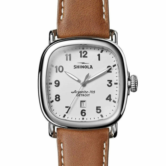 Shinola Watches - The Guardian White Dial Leather Strap