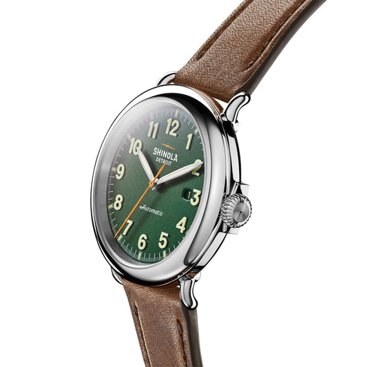 Shinola Watches - The Runwell Automatic 45mm Green Matte