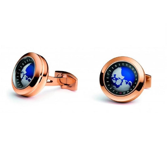 T F Est. 1968 - Plated Rose Gold Globe Cufflinks | LaViano