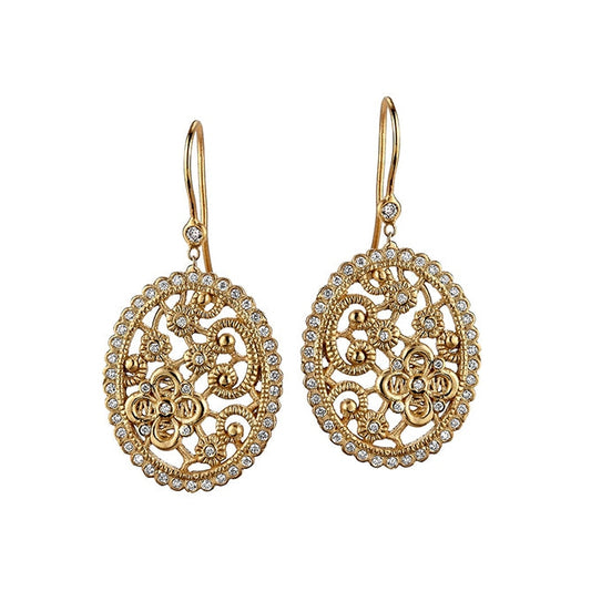 lavianojewelers - 18K Yellow Gold and Multi-Diamond Oval