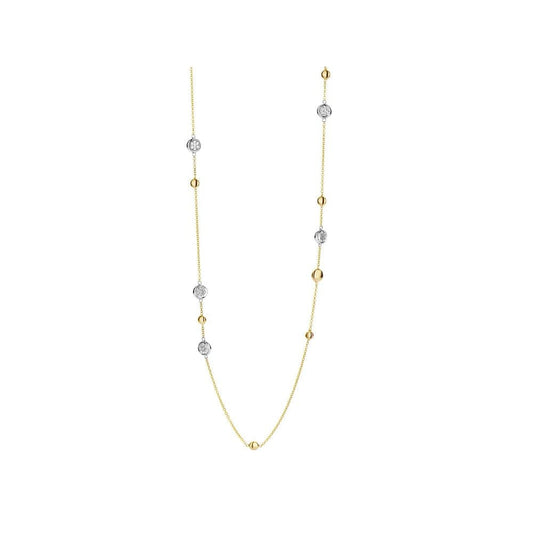 Tirisi Jewelry - 18K Gold Two-Tone Diamond Station Necklace