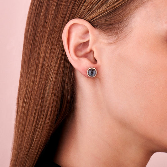 Tirisi Jewelry Earrings - 18K Rose Gold Hemitite and Diamond