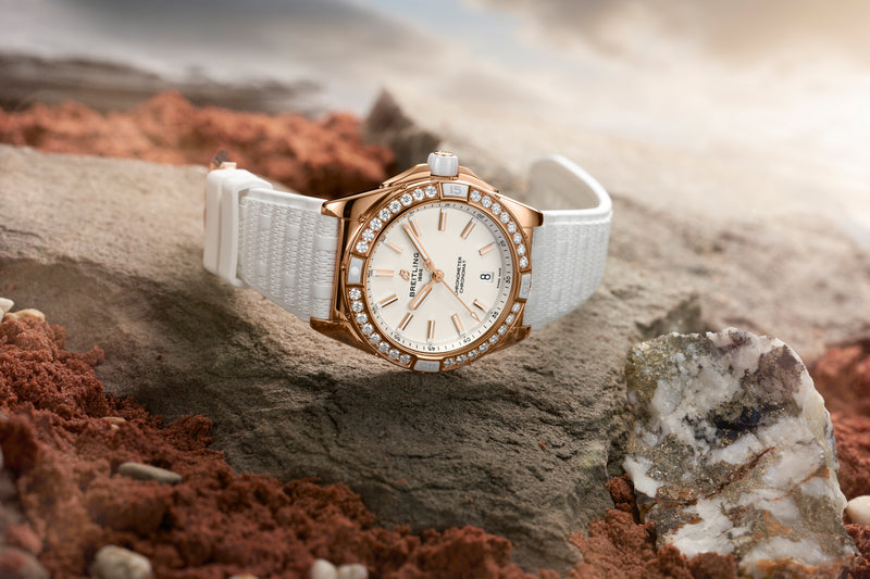 IN A BREITLING FIRST, THE SUPER CHRONOMAT AUTOMATIC 38 ORIGINS MAKES ITS DEBUT, FEATURING RESPONSIBLY SOURCED BETTER GOLD AND BETTER DIAMONDS WITH FULL SUPPLY-CHAIN TRACEABILITY