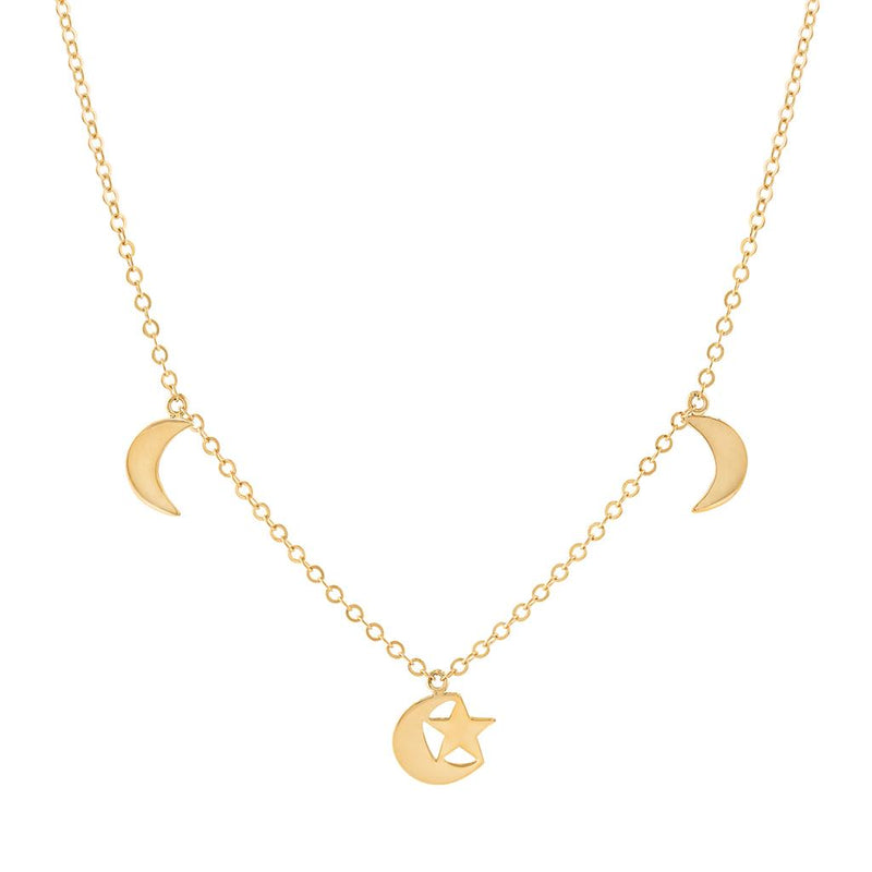 LaVianoFashion 14K Yellow Gold Celestial Necklace