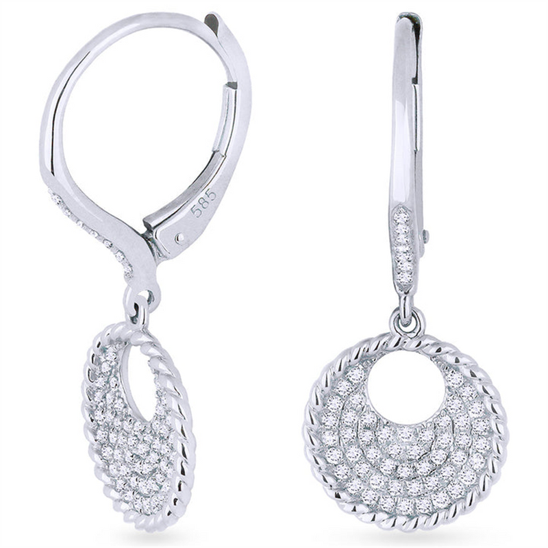 LaViano Fashion 14K White Gold Diamond Earrings