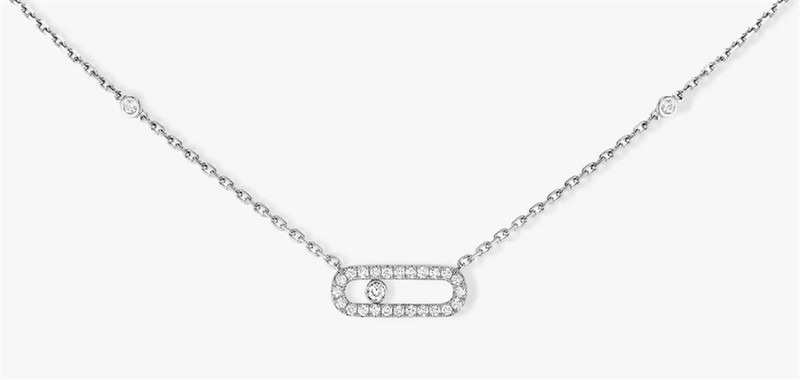 Messika 18K White Gold Diamond Move Uno Necklace