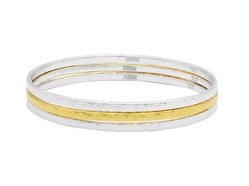Gurhan Mango Sterling Silver Bangle Bracelet with 24K Yellow Gold Bangle
