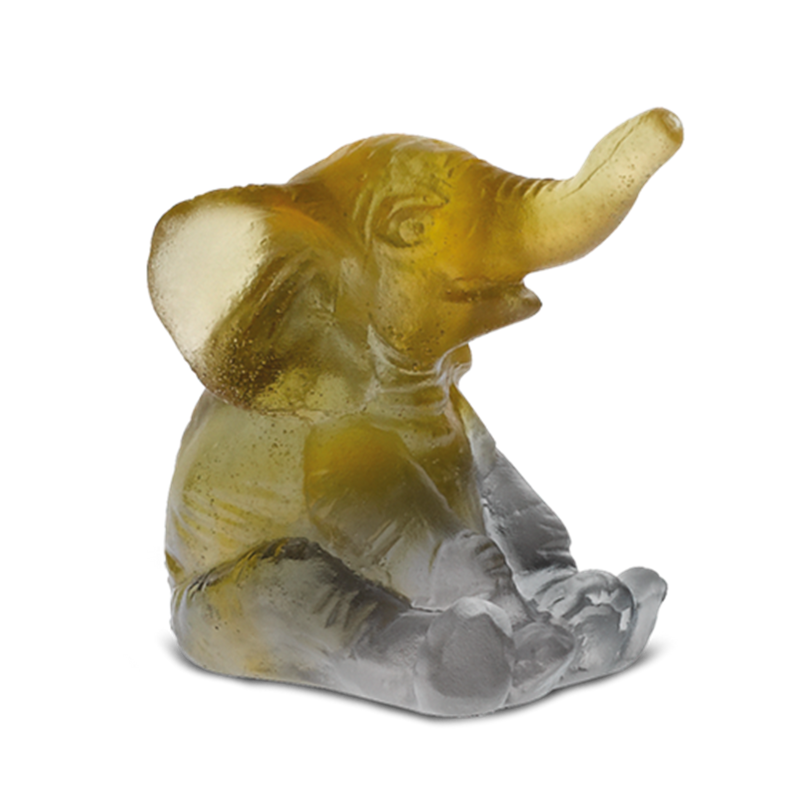 Daum Crystal Mini Amber Elephant