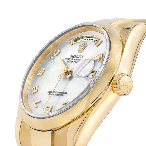 Rolex Day Date 118208 Yellow Gold Mother of Pearl Dial