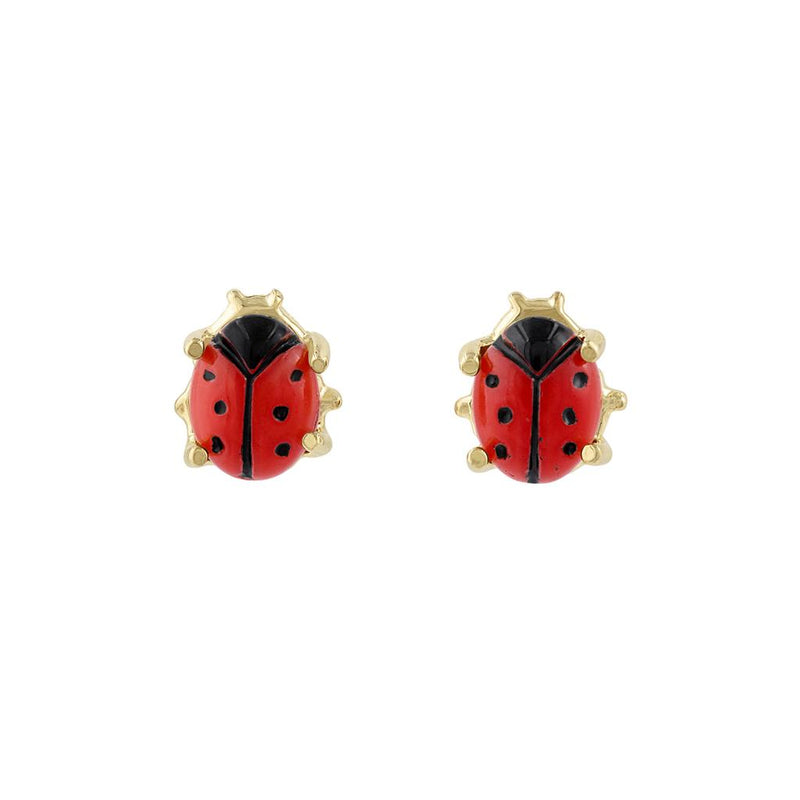 LaViano Fashion 14K Yellow Gold Ladybug Earrings