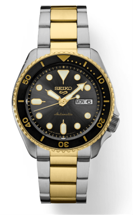 Seiko 5 Sports Stainless Two Tone Automatic Charcoal Dial - SRPK22