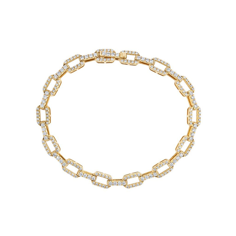 LaViano Fashion 14K Yellow Gold Diamond Link Bracelet
