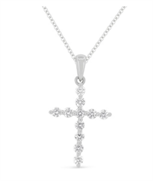 LaViano Fashion 14K White Gold Diamond Cross