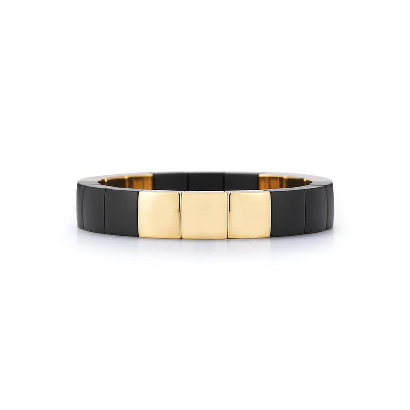 Roberto Demeglio 18K Yellow Gold Black Ceramic Bracelet Matte Finish