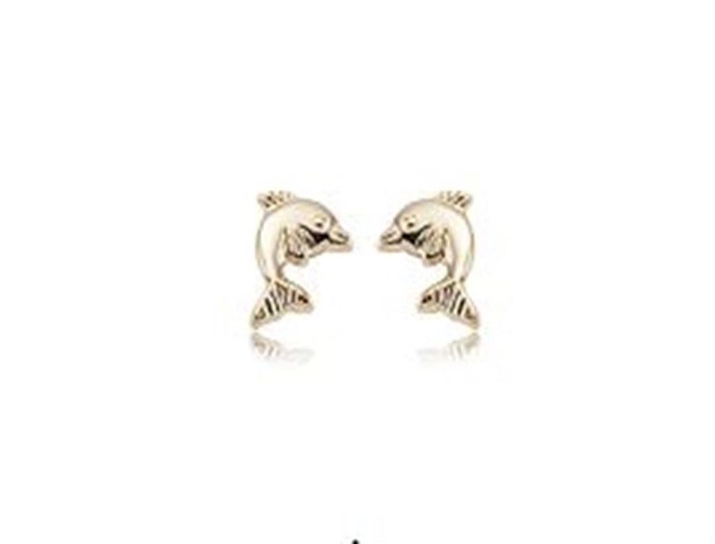 LaViano Fashion 14K Yellow Gold Dolphin Earrings