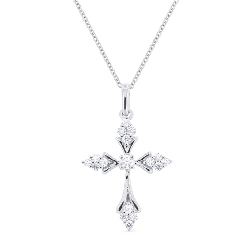 LaViano Fashion 14K White Gold Diamond Cross