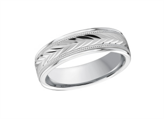 LaViano Fashion 14K White Gold Wedding Band 6MM Size 10