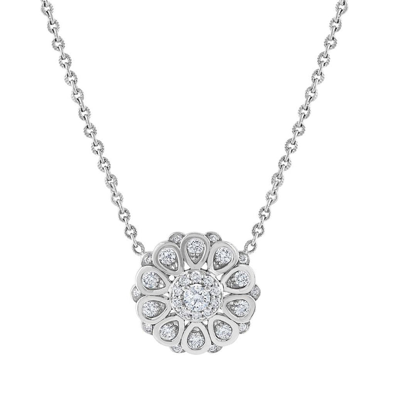 LaViano Fashion 18K White Gold Diamond Necklace