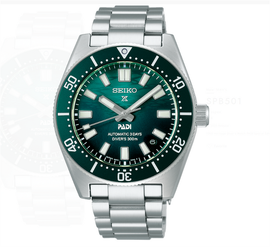 Seiko Prospex Luxe 1965 Diver SS Automatic Green Dial PADI SE