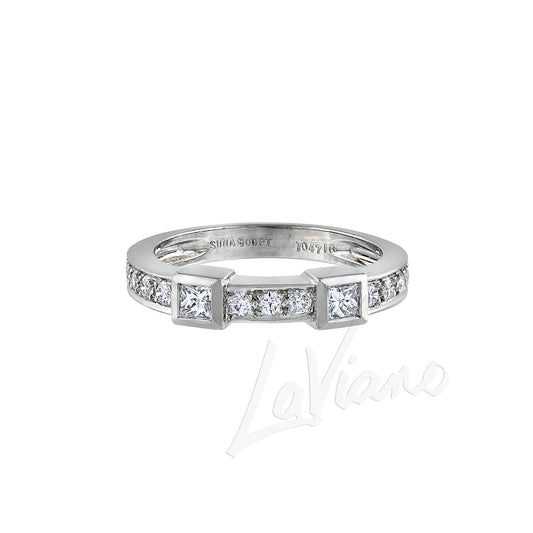 LaViano Fashion Platinum Diamond Eternity Wedding Band