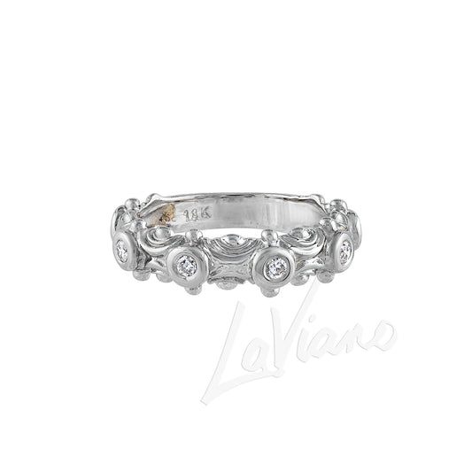 LaViano Fashion 18K White Gold Diamond Wedding Band
