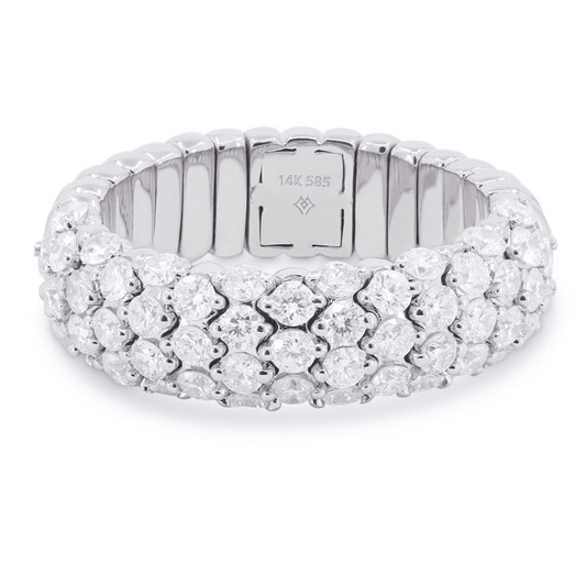 LaViano Fashion 14K White Gold Diamond Wedding Band