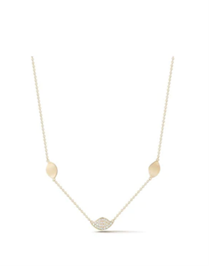 Carelle 18K Yellow Gold Disk Necklace with Diamonds
