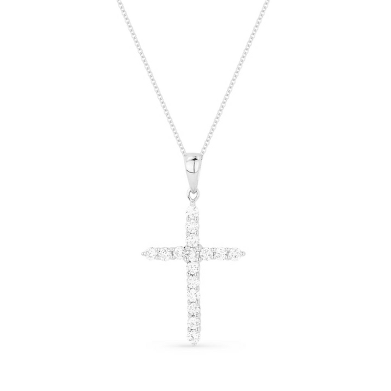 LaViano Fashion 14K White Gold Diamond Cross